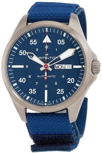Hamilton Herreklokke H64655941 Khaki Aviation Pilot Blå/Tekstil Ø42