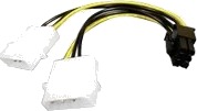 Akasa Ak-Cb4-6 - Strømadapter - 6-Pins Pcie-Strøm Til 4-Pin Intern Strøm - 20 Cm