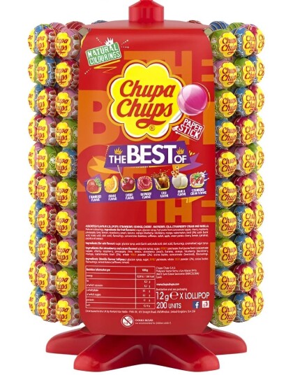 200 stk Chupa Chups Kjærligheter med Hjul Stativ