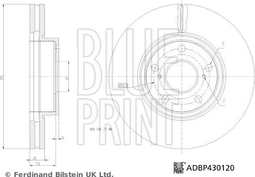BLUE PRINT ADBP430120 Bremseskive