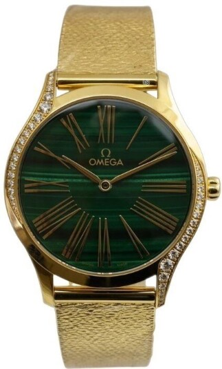 Omega Dameklokke 428.55.36.60.99.003 De Ville Tresor Grønn/18 karat