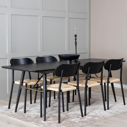 Spisegruppe Venture Home Gold med 6stk Polly Stoler
