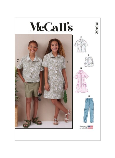 McCall's 8462 - Skjorte, Kjole & Bukse A (7-8-10-12-14)