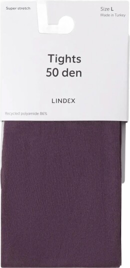 Lindex Matt Tights 50 Denier DARK DUSTY LILAC L