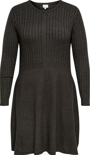 Only Carmakoma   Kjole Carfia LS Cable Dress Knt   Brun