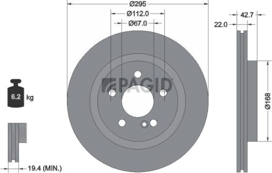 PAGID 55869NC Bremseskive PAGID 55869NC Bremseskive