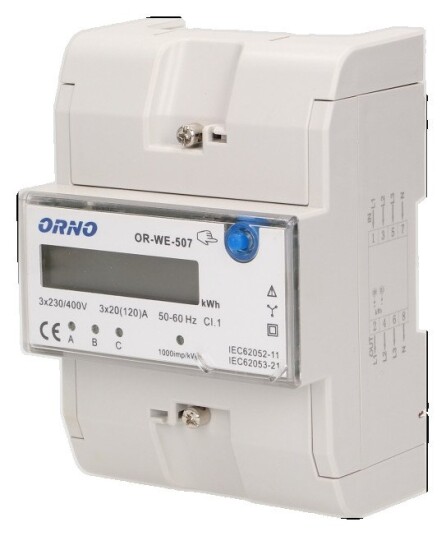 Orno OR WE 507 3 fase Strømmåler 120A Orno OR WE 507 3 fase Strømmåler 120A