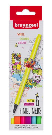 Bruynzeel Fineliners Neon Colours 6stk Bruynzeel Fineliners Neon Colours 6stk