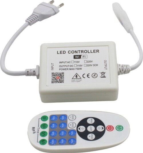 230V WiFi Smart Home dimmer Inkl. endestykke til 230V Slim COB minnefunksjon maks 50 m