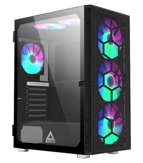 Montech X3 Glass Midi Tower Kabinett Svart med Tempered Glass Montech X3 Glass Midi Tower Kabinett Svart med Tempered Glass