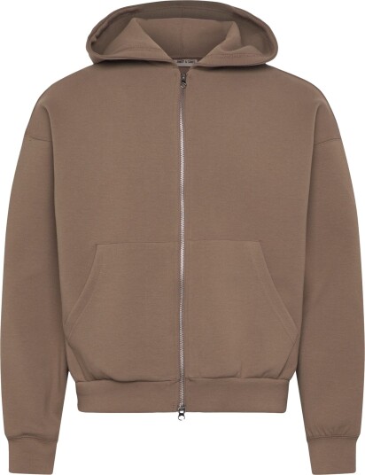 ONLY & SONS Onsgoyle Boxy Ls Scuba Zip Hoodie Sweat   Brown   L