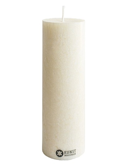 Kunstindustrien Upcycled Olive Wax Pillar Candle   Cream   6X18CM