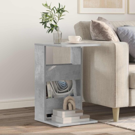 vidaXL Sidetabell Betonggrå 40 x 35 x 60,5 cm Konstruert tre
