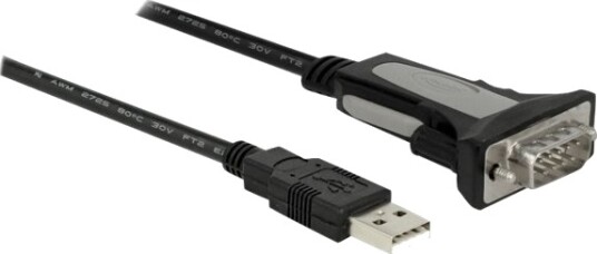 Delock Usb / Seriell Kabel Usb Hann Til Rs 232 Hann 4 M Tommelskruer Svart