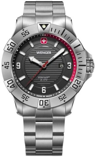 Wenger Herreklokke 01.0641.139 Seaforce Sort/Stål Ø43 mm