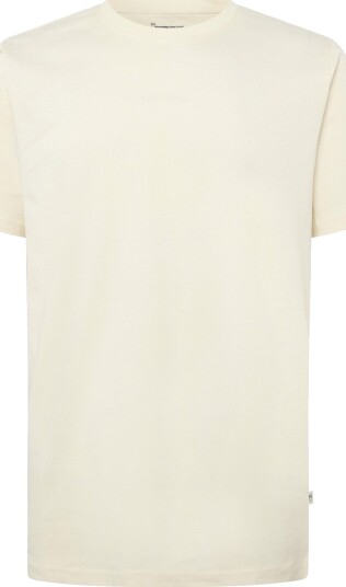 Knowledge Cotton Apparel Chest Embroidery T Shirt Cream M