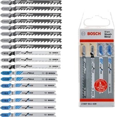 Bosch Stikksagbladsett 2607011439 18 Deler