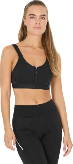Endurance Crystale W Zip Sports Bra - Black - XS