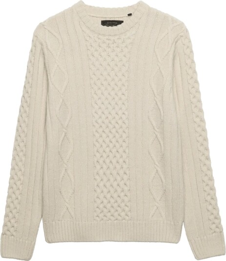 Superdry Jacob Cable Jumper ECRU S Superdry Jacob Cable Jumper ECRU S