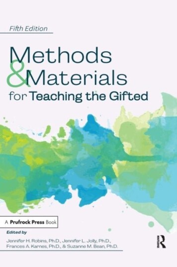 Methods and Materials for Teaching the Gifted Methods and Materials for Teaching the Gifted