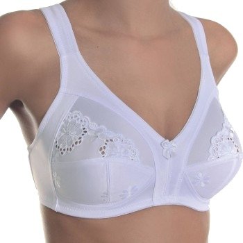 sassa BH Classic Soft Bra With Wide Straps Hvit polyester E 80 Dame