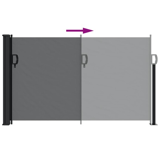 Uttrekkbar sidemarkise svart 120x500 cm 4004399 Uttrekkbar sidemarkise svart 120x500 cm 4004399