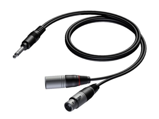 Kabel Procab Procab Cab709/3 6.3 Mm Jack Male Stereo - Xlr Male & Xlr Female 3 Meter