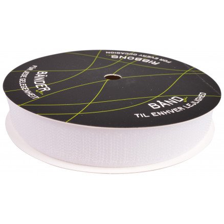 Balsløw Balsløw Borrelås Han/Hook 20mm 01 Hvit 5m
