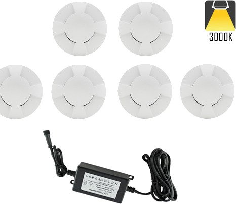 Nordic Terrassebelysning A2 6 X 1,5W Varmhvit IP67 Hvit Dimbar