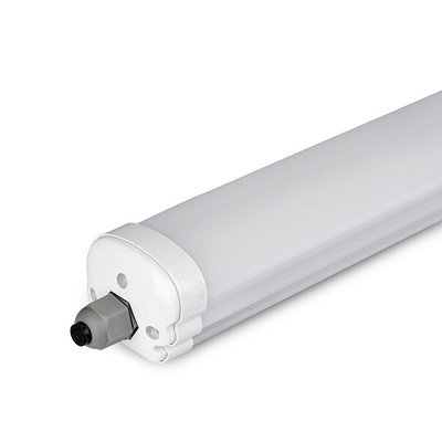V-Tac vanntett 48W komplett LED armatur - 150 cm, 120lm/W, IP65, gjennomgangskobling, 230V - Dimbar : Ikke dimbar, Kulør : Nøytral