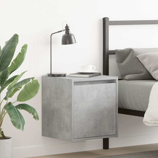 Veggmonterte nattbord 2 stk betonggrå 38x34x40 cm Veggmonterte nattbord 2 stk betonggrå 38x34x40 cm