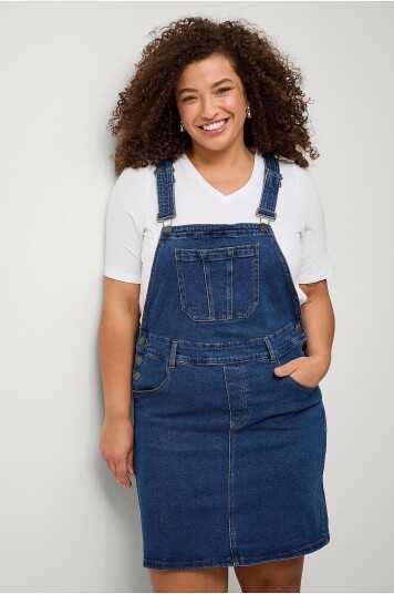 Zizzi Denimkjole jSilja Dungaree Abk Dress Blå Zizzi Denimkjole jSilja Dungaree Abk Dress Blå