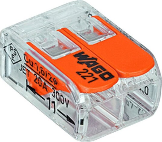Wago Koblingsklemme 221-412 2-Leder Transparent 5stk Wago Koblingsklemme 221-412 2-Leder Transparent 5stk