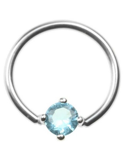 Utgått BCR Piercing med Lys Blå Sten