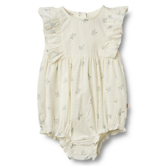 Wheat romper Emmaline – blue flowers 92