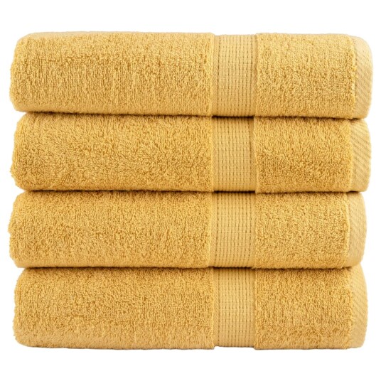 Premium badehåndklær SOLUND 4 stk gull 100x150 cm 600gsm Premium badehåndklær SOLUND 4 stk gull 100x150 cm 600gsm