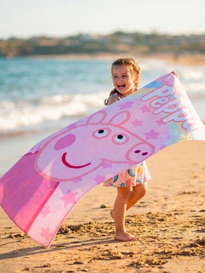Peppa Gris Strandhåndkle Lyserosa Peppa Gris Strandhåndkle Lyserosa