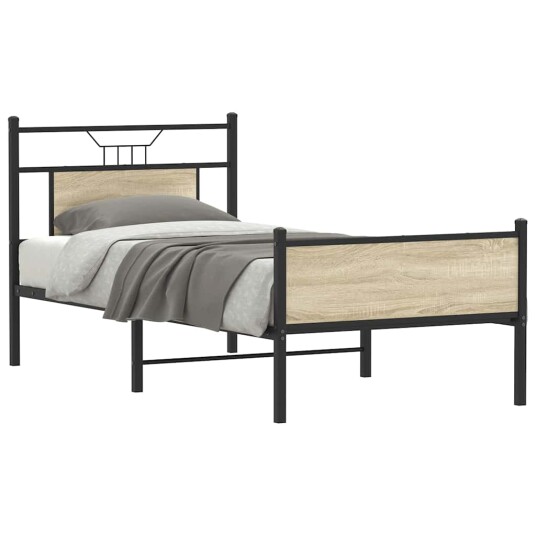 Sengeramme uten madrass sonoma eik 90x200 cm konstruert tre 4106973