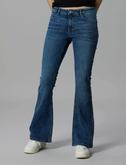 LMTD Nlfbli Dnm Lw S Flared Pant Noos Blue 134