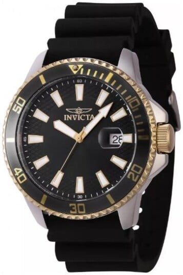 Invicta Herreklokke 46132 Pro Diver Sort/Gummi Ø45 mm