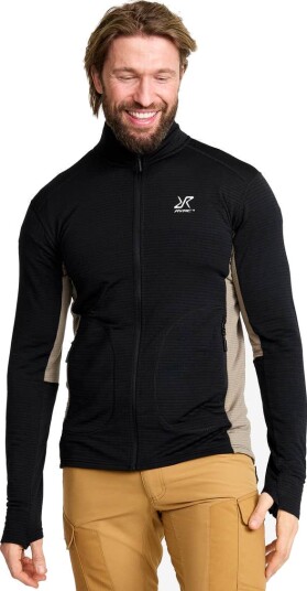 RevolutionRace Herre > Overdeler > Fleece & midlayers Waffle Full zip Fleece Herre Black Størrelse:XL