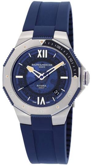 Baume & Mercier Herreklokke M0A10716 Riviera Blå/Gummi Ø42 mm
