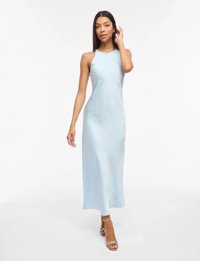 Vila Viravenna S/L Ankle Dress Noos/Oc Blue 36 Vila Viravenna S/L Ankle Dress Noos/Oc Blue 36
