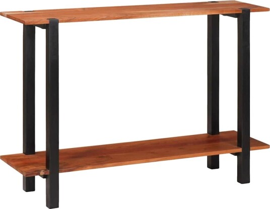 Konsollbord med hylle Brun 110 x 30 x 75 cm heltre akasie