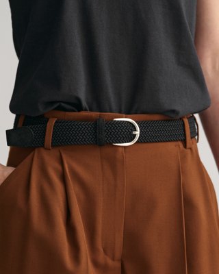 Elastisk, flettet belte til dame BLACK 9036 Elastisk, flettet belte til dame BLACK 9036