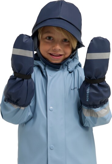 Nordbjörn Fjord Fôret Sydvest & Regnvotter, Navy, 6-8 år