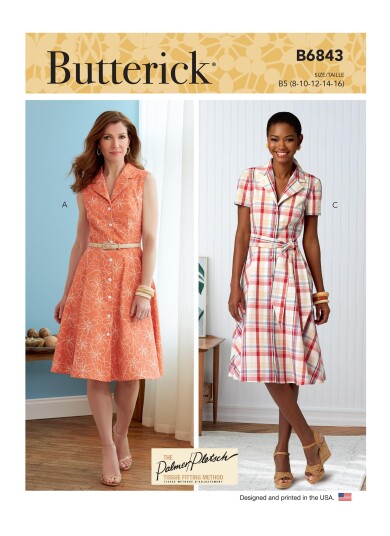 Butterick 6843 - Skjortekjole F5 Butterick 6843 - Skjortekjole F5