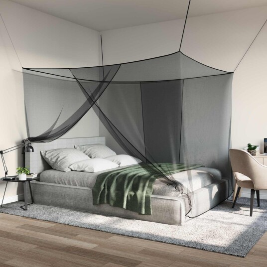 vidaXL Myggnett for seng 156 mask Svart 220 x 150 x 180 cm Polyester
