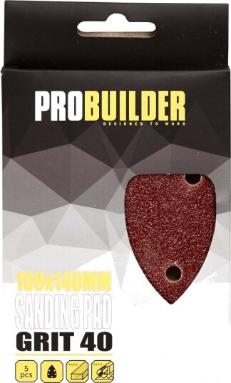 Probuilder Sandpapir T/Slibemus K40 5Stk Probuilder Sandpapir T/Slibemus K40 5Stk