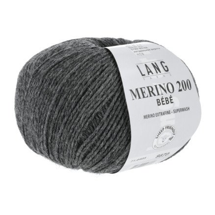 Long Yarns Merino 200 Bebe Garn 405 Mørk Grå Melange